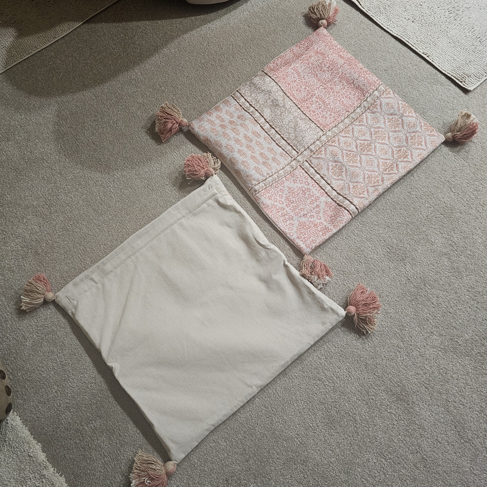 Sonoma Pink and Cream Decorative Pillow Covers